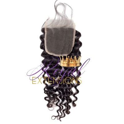 11A Brazilian Hair Transparent Lace Closure, Unprocessed Virgin Human Hair Extensions, Natural Color (Curly, 22")