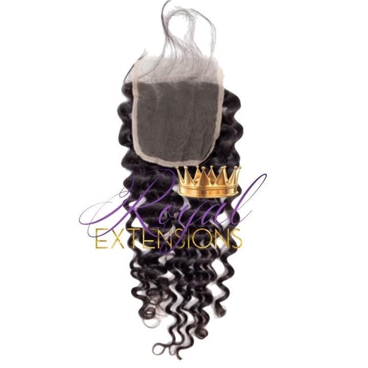 11A Brazilian Hair Transparent Lace Closure, Unprocessed Virgin Human Hair Extensions, Natural Color (Curly, 22")