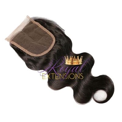 11A Brazilian Hair Transparent Lace Closure, Unprocessed Virgin Human Hair Extensions, Natural Color (Body Wave, 20")