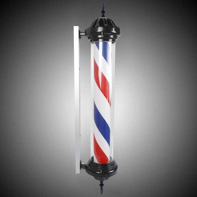DNYSYSJ 40" Barber Pole Light,Red White Blue Rotating Hair Salon Open Sign, Wall Mount, Save Energy w/59.05in Cord Length