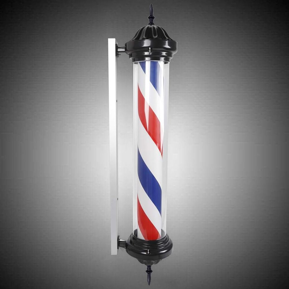 DNYSYSJ 40" Barber Pole Light,Red White Blue Rotating Hair Salon Open Sign, Wall Mount, Save Energy w/59.05in Cord Length