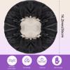 2 Pack Satin Bonnet Sleep Cap,Extra Large Hair Bonnet for Black Women,Double Layer Reversible Silk Bonnet Hair Cap,Elastic Sleep Bonnet Satin Cap for Curly Natural Hair (Black+Blue Zircon) view 2