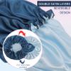 2 Pack Satin Bonnet Sleep Cap,Extra Large Hair Bonnet for Black Women,Double Layer Reversible Silk Bonnet Hair Cap,Elastic Sleep Bonnet Satin Cap for Curly Natural Hair (Black+Blue Zircon) view 4
