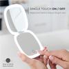 Mavoro LED Lighted Travel Makeup Mirror | 1x/10x Magnification | Rechargeable USB-C | Pocket & Purse Portable Lighted Travel Makeup Compact Mirror, Touch Sensor (Champagne Gold) view 2