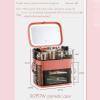 Makeup Organizer (Orange with LED) Fully Open Lid Drawers Handle Skincare Case elegant display cabinet for Bathroom Countertop and Bedroom Vanity DresserCosmetics storage display rack with drawer view 2
