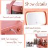Makeup Storage Organizer Box with Fully Open Lid Drawers Handle Skincare Case elegant display cabinet for Bathroom Countertop and Bedroom Vanity Dresser view 3