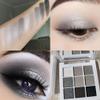 Go Ho Black Grey Silver Smoky Eyeshadow Palette,9 Colors Matte&Shimmer Eye Makeup Palette,Goth Eye Shadow Pallets for Women,Waterproof Cool Eye Shadow Palette Makeup with Prism Mirror view 3