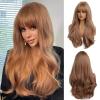 Esmee 24 Inches Strawberry Blonde Long Wavy Wig with Bangs for Women Natural Synthetic Hair Heat Resistant Wigs for Daily Party Cosplay Wear view 1