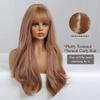 Esmee 24 Inches Strawberry Blonde Long Wavy Wig with Bangs for Women Natural Synthetic Hair Heat Resistant Wigs for Daily Party Cosplay Wear view 2