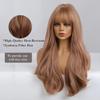 Esmee 24 Inches Strawberry Blonde Long Wavy Wig with Bangs for Women Natural Synthetic Hair Heat Resistant Wigs for Daily Party Cosplay Wear view 3
