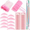 232 Pcs Lash Lift kit, 50 Lash Lift Rods Silicone Eyelash Pads 2 Eyelash Separator Tool with Separation Comb 100 Micro Swabs 50 Crystal Mascara Brushes 30 Pairs Eye Pads (Pink) view 1