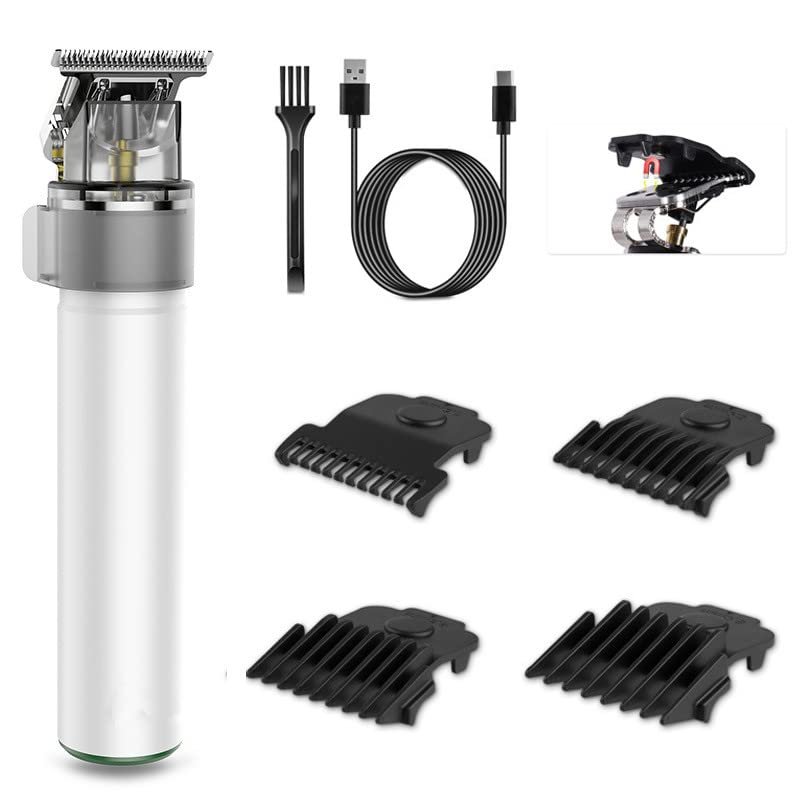 Professional Hair Clippers for Men, Electric Hair Clipper Hair Trimmer for Men Shaver Beard Trimmer Professional Barber Hair Cutting Machine (Color : White)