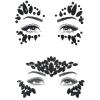 Nirbffo Black Face Sticker Shiny Forehead Sticker DIY Face Decoration Face Gems Rhinestone Sticker 2Pieces view 1