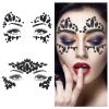 Nirbffo Black Face Sticker Shiny Forehead Sticker DIY Face Decoration Face Gems Rhinestone Sticker 2Pieces view 2