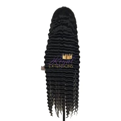 Brazilian Hair HD Lace Frontal Wig, Unprocessed Virgin Human Hair Extensions, Natural Color (Deep Wave, 20)