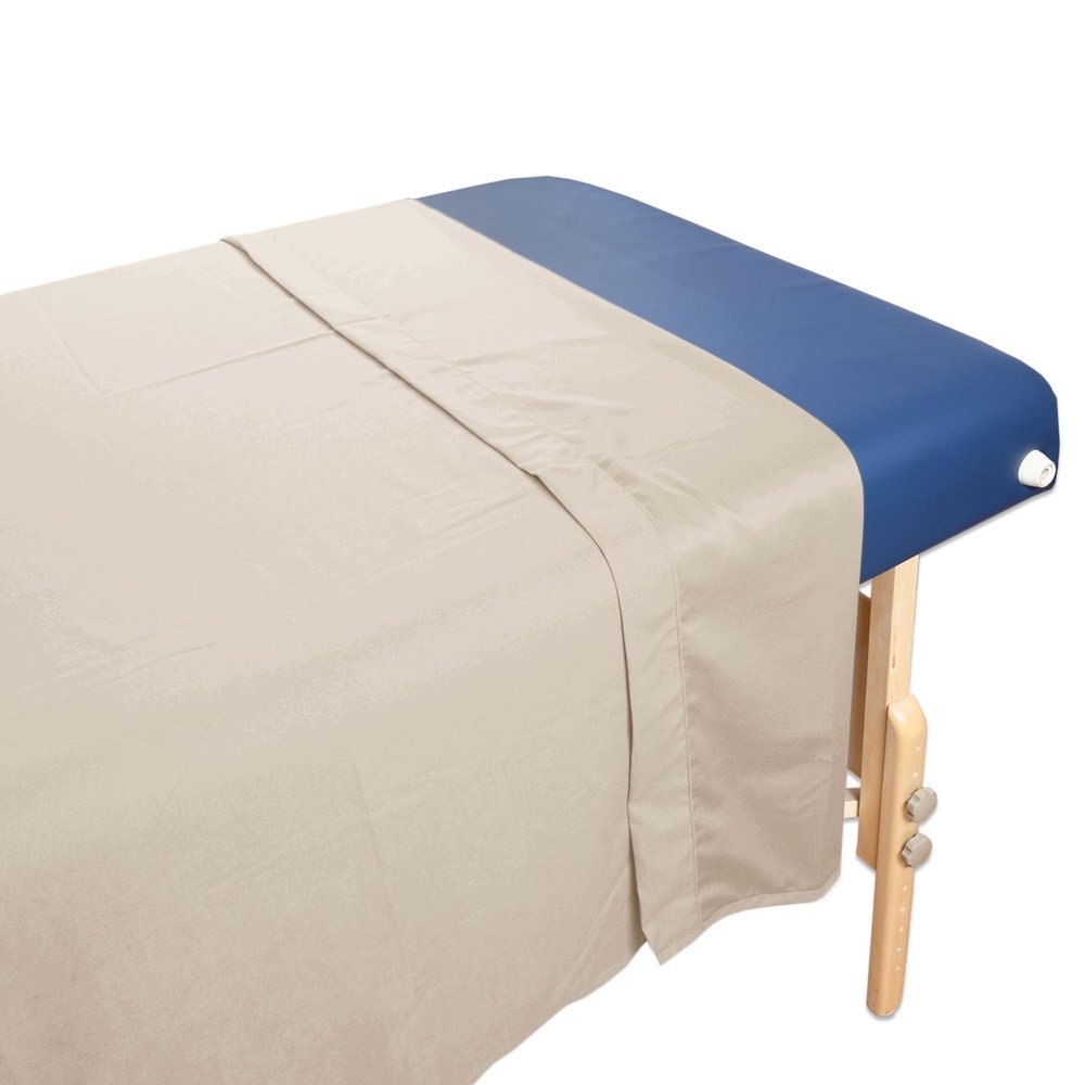 10 Pack - Tranquility Microfiber Massage Table Flat Sheet by Body Linen- Lightweight, Durable Microfiber Flat Sheets For Massage Table & Spa. Wrinkle Free, Stain-Resistant, Soft & No Pilling- Natural