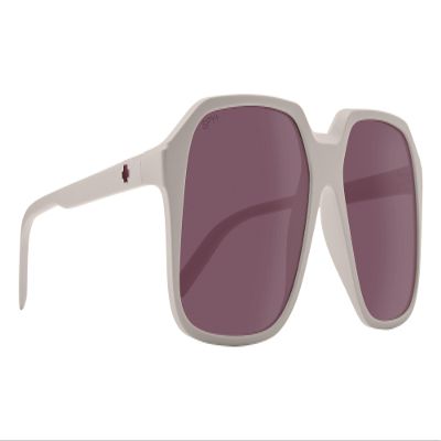 Spy Optic Hot Spot, Rectangular Aviator Sunglasses, Color and Contrast Enhancing Lenses, Matte Misty Gray - Merlot Lenses
