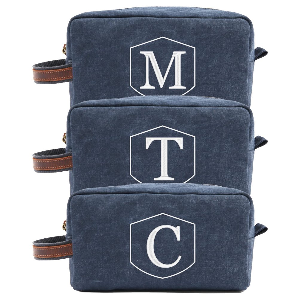 RC ROCKCOW Personalized Toiletry Bags with Name & Title, Custom Dopp Kit, Embroidered Travel Toiletry Bag for Men & Women, 7 Thread Colors, Wedding Gifts for Groomsmen Proposal