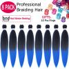 Alrence Pre Stretched Braiding Hair Long Braid 30 Inch 8 Packs Professional Braiding Hair Extensions Synthetic Crochet Twist Braids (30 Inch, 1B/Blue) view 2