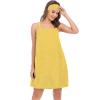 ANUFER Womens Adjustable Bath Towel Wraps with Headband for Gym Shower Spa & Beach Cover Ups Yellow L view 2
