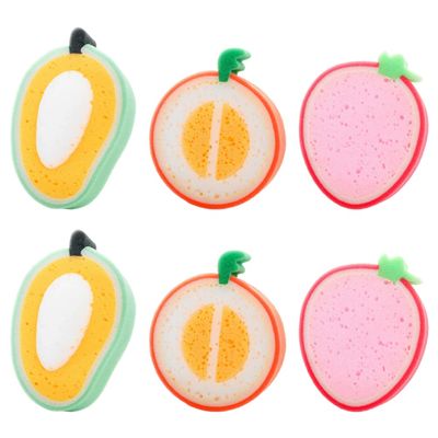 6pcs Fruit Body Wash Baby Shower Sponge Infant Bath Sponge Fruit Shaped Bath Sponge Baby Washing Sponge Baby Bath Sponge Fruit-Shaped Bath Sponge Cartoon Bath Towel