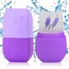 2 Pack Ice Roller for Face and Eye, Ice Face Roller Facial Beauty Ice Roller Skin Care Tools, Ice Facial Roller Gua Sha Face Massage, Silicone Ice Mould for Face Beauty Remove Fine Lines (Purple) view 2
