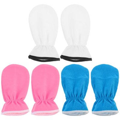 Healifty 3pairs Paraffin Wax Gloves Essential Oil Moistening Spa Gloves for Hand Care Reusable Washable Mitts for Hydrating Dry Skin for Home and Salon Use