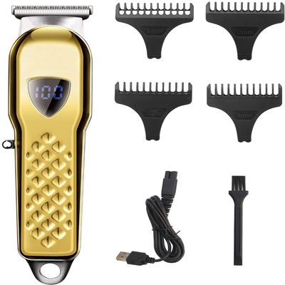 Professional Hair Clippers for Men, Hair Trimmer Cordless Rechargeable Hair Cutting Kit for Home,Hair Cutting with LED Display, for Men and Barbers (Color : Gold)