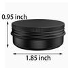 20 Pcs 1 Ounce Aluminum Tin Jars Containers Leak Proof Cosmetic Tin Jars Containers Round Screw Lids for Cosmetic, Salves, Balms, Lip Balm or Others, 30mL Black view 2