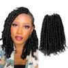 WUDAS Short Passion Twist Hair 12 Inch Pre-twisted Passion Twists Crochet Hair Natural Black Pre-looped Synthetic Crochet Braids (8 Packs,1B) view 1