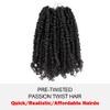 WUDAS Short Passion Twist Hair 12 Inch Pre-twisted Passion Twists Crochet Hair Natural Black Pre-looped Synthetic Crochet Braids (8 Packs,1B) view 2