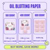 [600 Counts Refills Only] Cherry Blossom Natural Oil Blotting Sheets for Face with Mirror Case and Refills view 2
