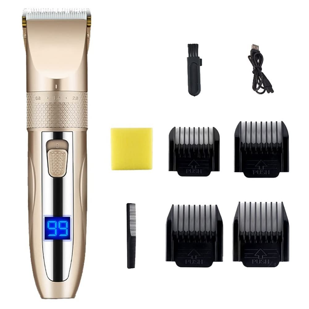 Professional Hair Clippers for Men, Professional Electric Hair Clipper Rechargeable Hair Trimmer Hair Cutting Machine Adjustable 0.8-2mm Titanium Alloy Cutter Head