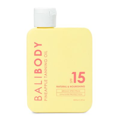 Bali Body Pineapple Tanning Oil - SPF 15 | Body tanner for Deep Golden Glow with UV Protection | Infused with Pineapple Extract & Almond Oil | Cruelty-Free, Vegan Australian Made (100 ml/3.4 fl oz)