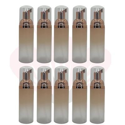 (10 Pieces) 60ml Foaming Pump Bottles Plastic Dispenser | Lash Shampoo, Soap (Ombre Peach)