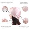 Lenaqueen Silk Night Cap for Women 100% Silk Sleep Cap for Women Hair Silk Night Cap Bonnet with Elastic Band (Peacock Blue) view 2