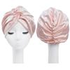 Lenaqueen Silk Night Cap for Women 100% Silk Sleep Cap for Women Hair Silk Night Cap Bonnet with Elastic Band (Peacock Blue) view 4