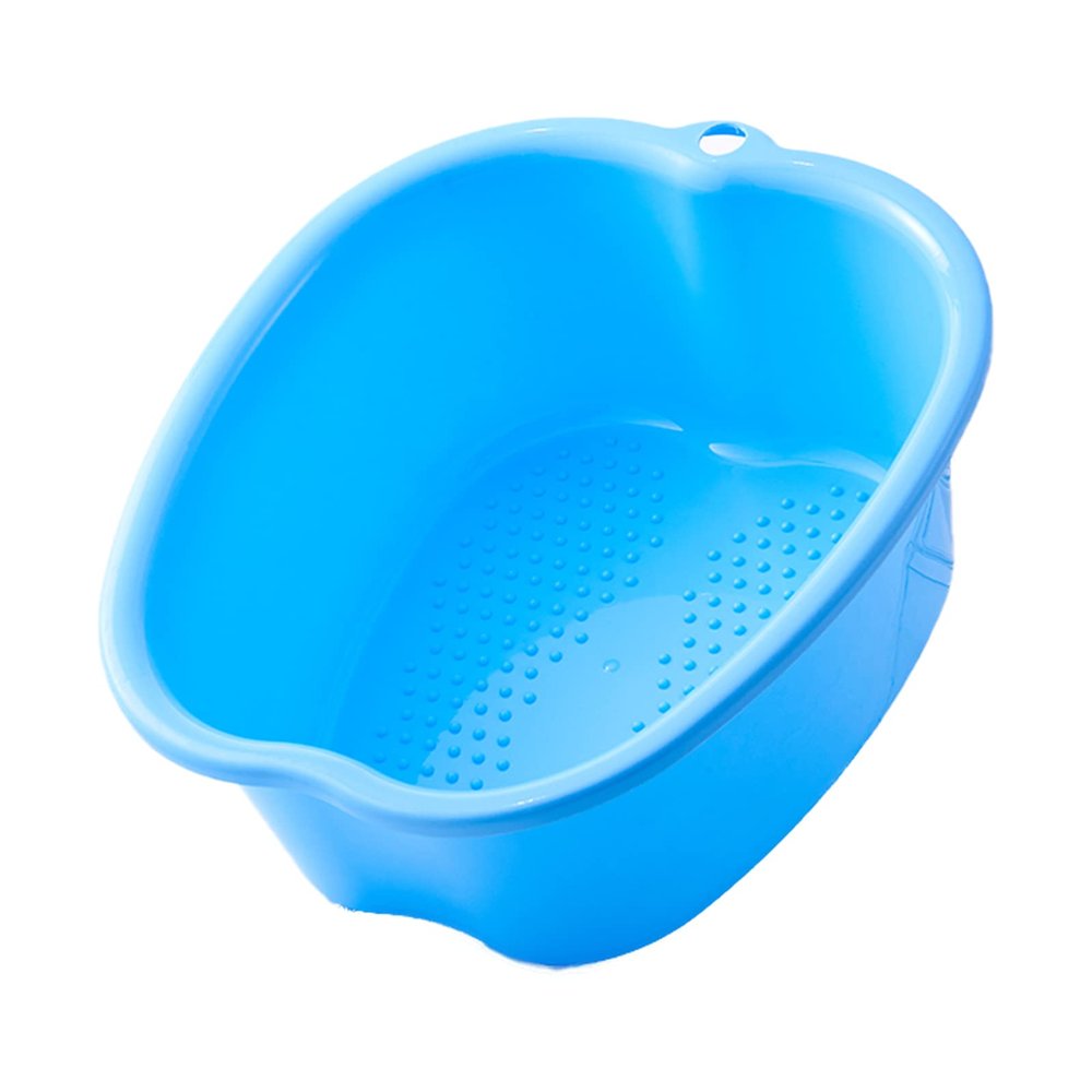 AMOBON Foot Soaking Bath Basin: Plastic Spa Tub With Massage Dots - Roomy Bucket for Water Spa and Massage (Blue)