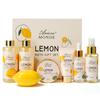 Lemon Scent Bath Spa Gift Box Set for Women - Shower Gel, Bubble Bath, Body Cream, Soap, Salt, Essential Oil view 1