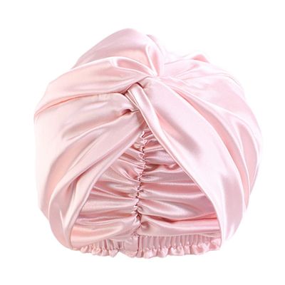 Lenaqueen Silk Night Cap for Women 100% Silk Sleep Cap for Women Hair Silk Night Cap Bonnet with Elastic Band (Pink)
