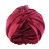 Lenaqueen Silk Night Cap for Women 100% Silk Sleep Cap for Women Hair Silk Night Cap Bonnet with Elastic Band (Red) view 1