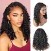 18.5" Braided Wig Swiss Lace Front Box Braids Wig For Black Women Twist Cornrow With Natural Baby Hair Glue less Lightweight Heat Friendly Curly Wavy Ends Synthetic Hair Wigs (1B# Black) view 1