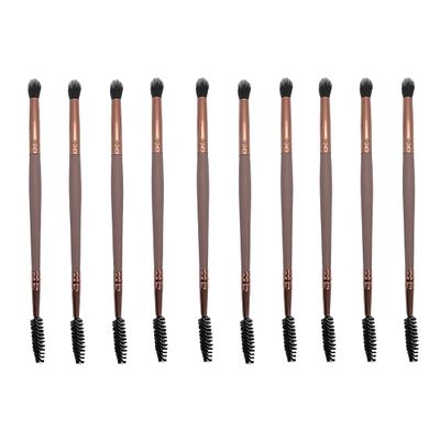 10 pcs LONG HANDLE DUAL END LASH WASH CLEANSER BRUSHES (LASH SPOOLIE + SOFT BRISTLE BRUSH IN ONE!) (NUDE)