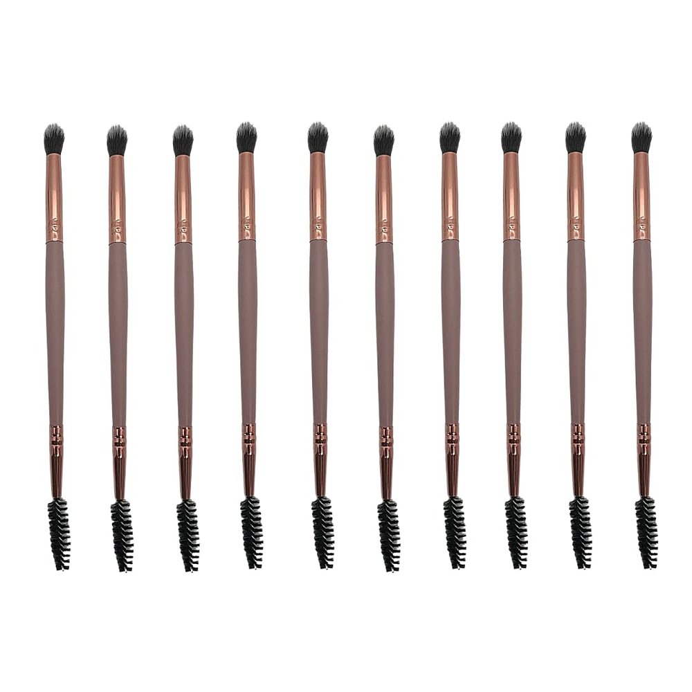 10 pcs LONG HANDLE DUAL END LASH WASH CLEANSER BRUSHES (LASH SPOOLIE + SOFT BRISTLE BRUSH IN ONE!) (NUDE)