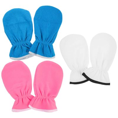 3 Pairs Wax Hand Mask Paraffin Wax Booties Mittens Kids Heated Paraffin Wax Mitts Spa Hand Cover Hot Wax Spa Gloves Paraffin Heated Gloves Soft Thermal Beauty Wax Fleece Skin Care
