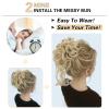 HMD 5 Pieces Messy Hair Bun Hairpiece Tousled Updo for Women Hair Extension Ponytail Scrunchies with Elastic Rubber Band Long Updo Messy Hairpiece Hair Accessories Set for Women27/613 view 3