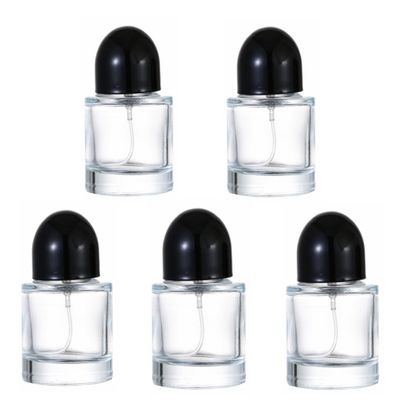 30ML Glass Perfume Bottles Empty Clear Spray Perfume Bottles with Black Lid Refillable Portable Perfume Atomizer Vials Refillable Cosmetic Containers for Perfume Essential Oils Liquids,5 Pack