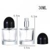 30ML Glass Perfume Bottles Empty Clear Spray Perfume Bottles with Black Lid Refillable Portable Perfume Atomizer Vials Refillable Cosmetic Containers for Perfume Essential Oils Liquids,5 Pack view 4