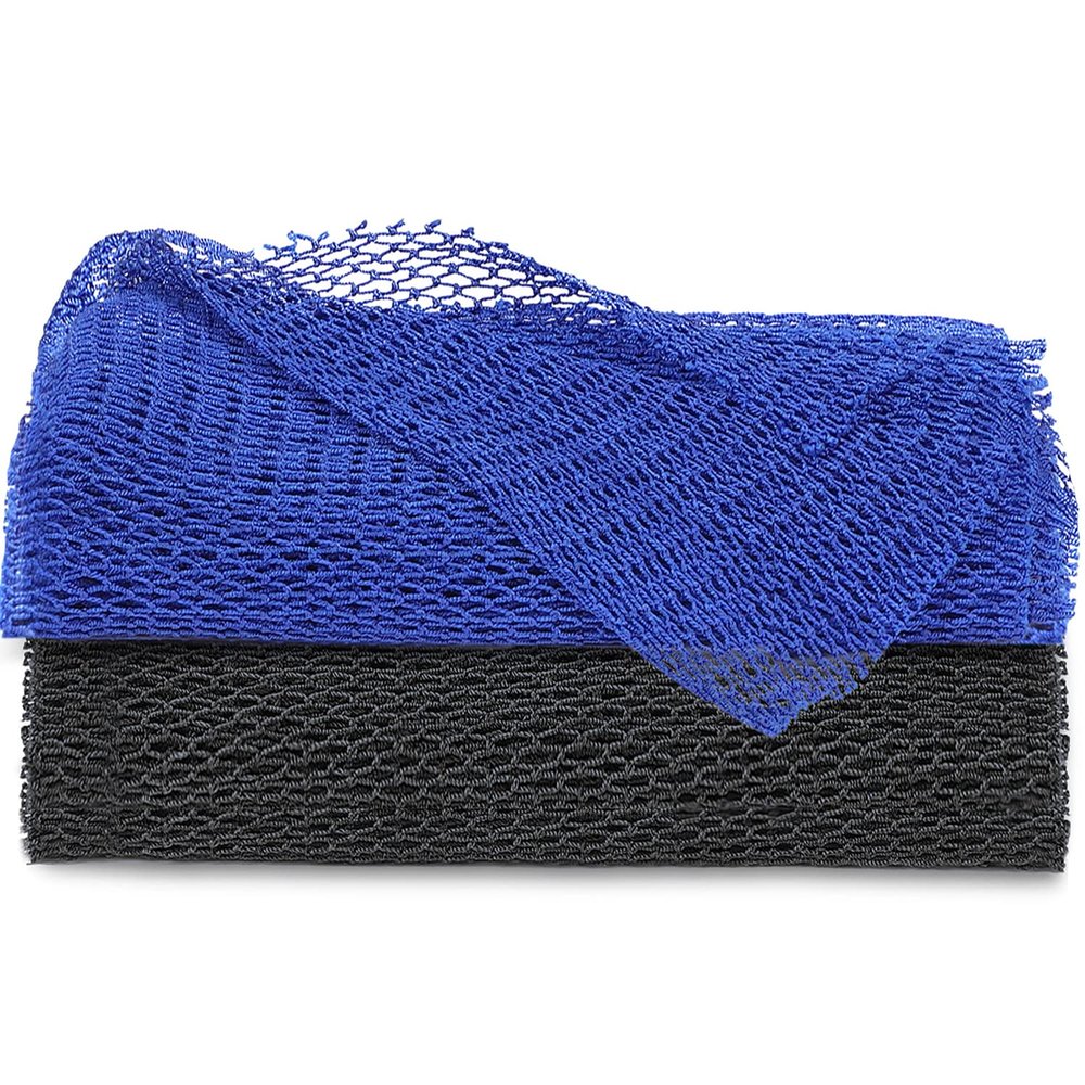 2pc African Net Long Bath Net Sponge,JASSINS African Bathing Sponge,Body Exfoliating Long Net Shower Body Scrubber Back Scrubber Skin Smoother,Stretch Length to 66 INCH