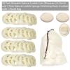 50Pcs Natural Loofah Cuts Slice of 3.15inch, Reusable Cleaner Sponge Scrubber, Facial Soap Holder and DIY Customize Soap Tools, with 3Pcs Exfoliating Loofah Pad and 1 Storage Bag view 3